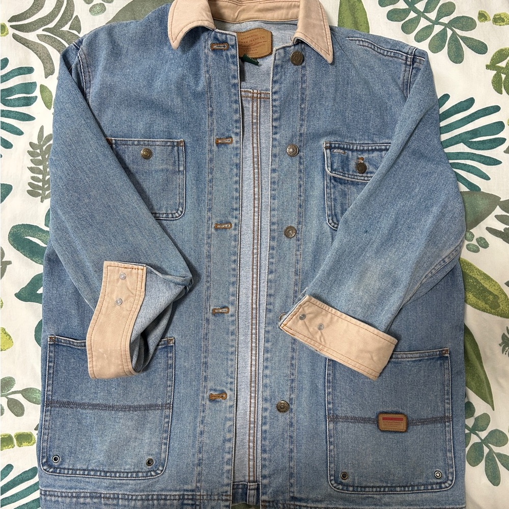 Vintage Lauren Ralph Lauren Jean Jacket with Tan Accents